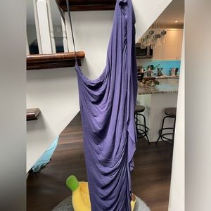 Velvet One Shoulder Purple Dress
